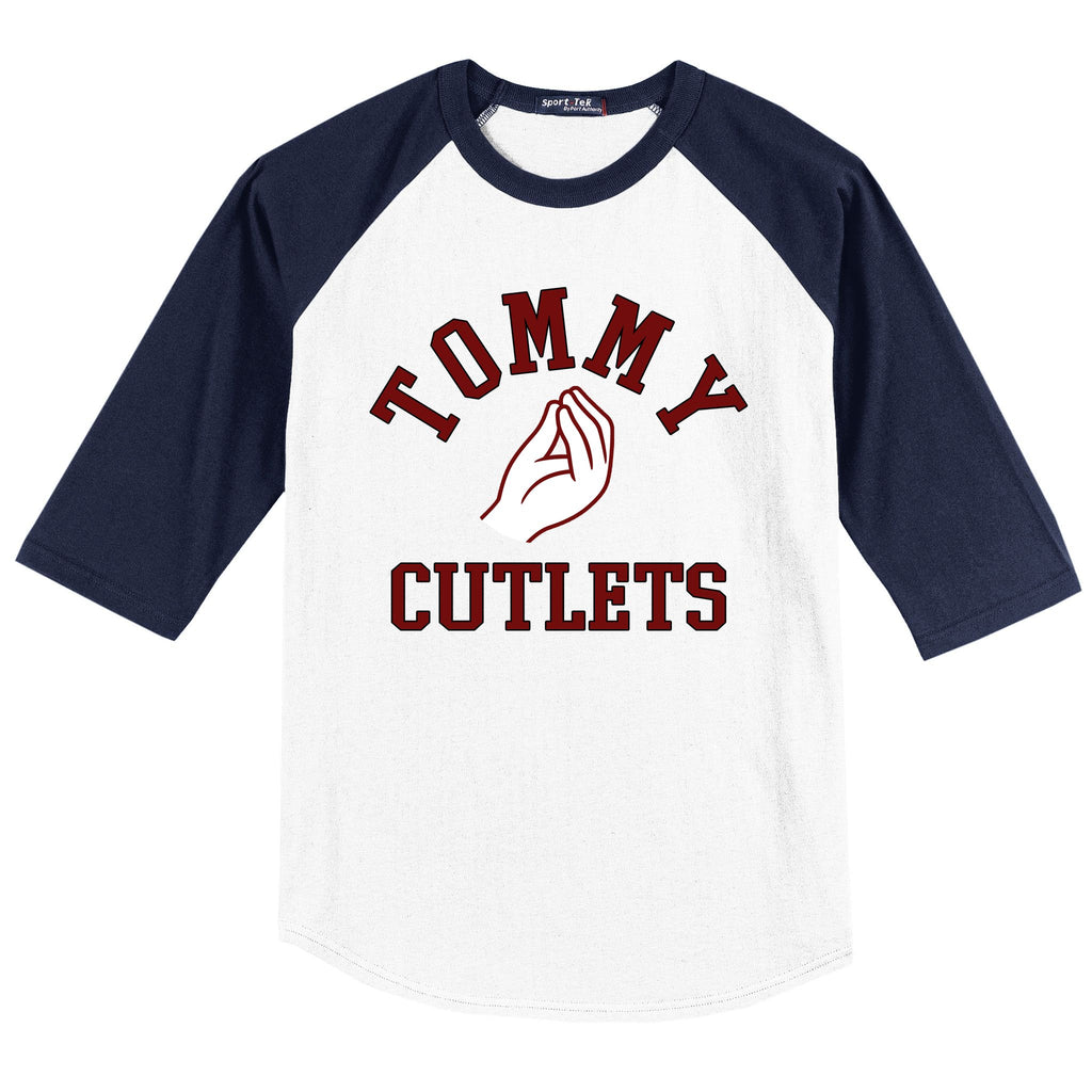 Tommy Cutlets Funny Italian Hand Football Baseball Sleeve Shirt