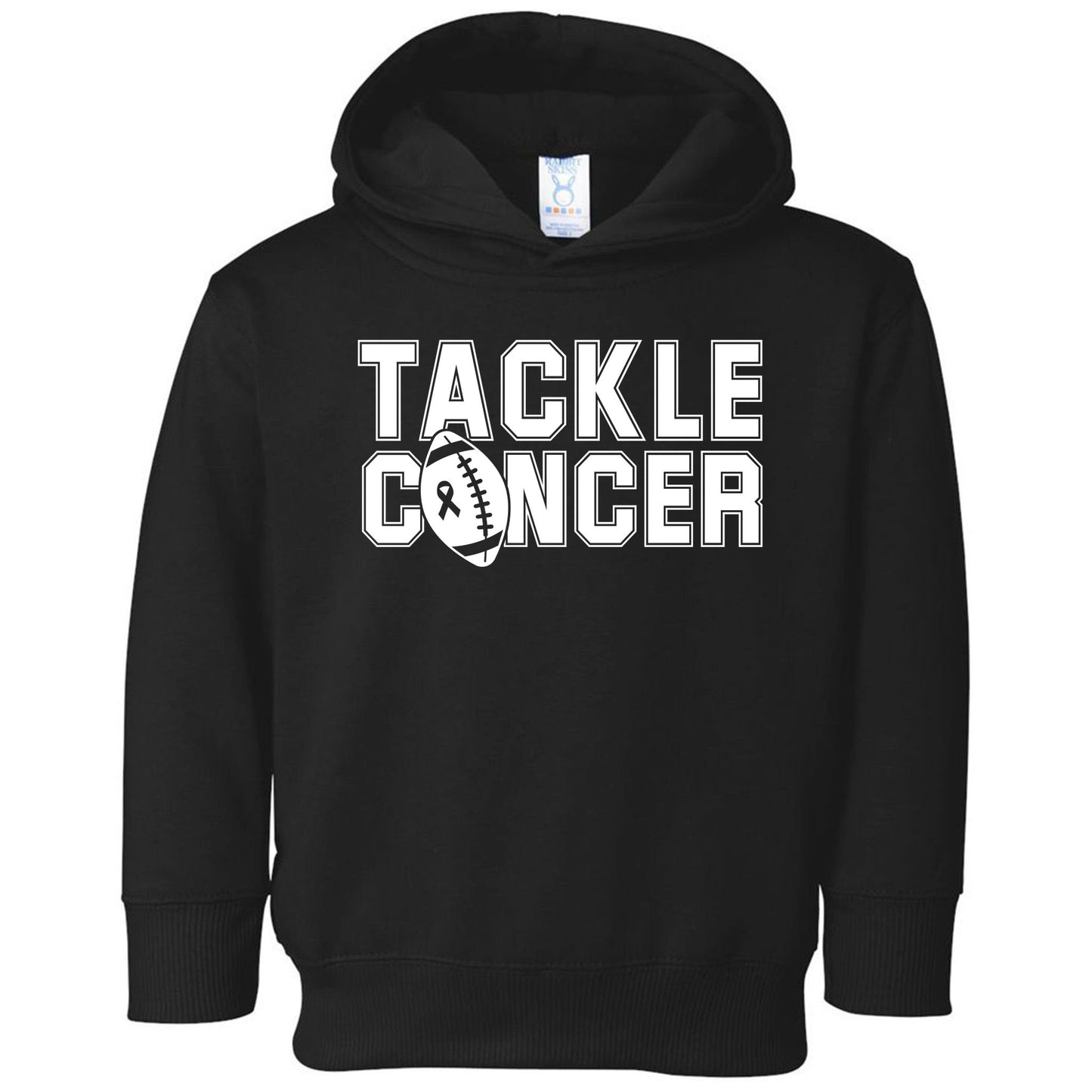 Tackle Cancer Football Ribbon Breast Cancer Awareness Toddler Hoodie