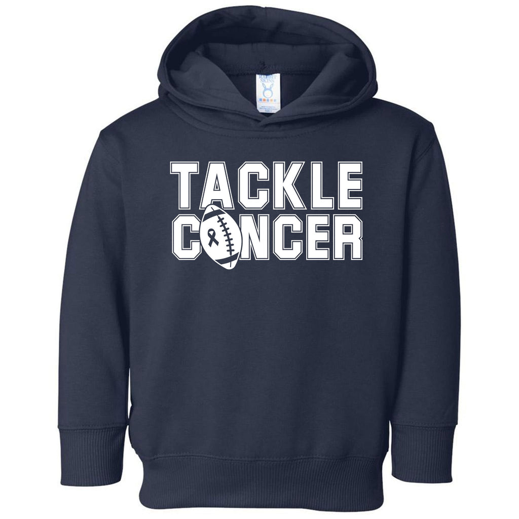 Tackle Cancer Football Ribbon Breast Cancer Awareness Toddler Hoodie