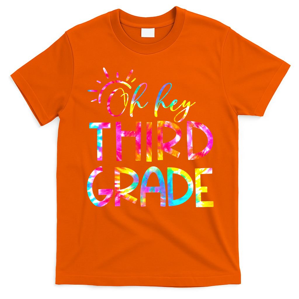 Tie Dye Hello 3rd Third Grade Teacher Student Back To School T-Shirt
