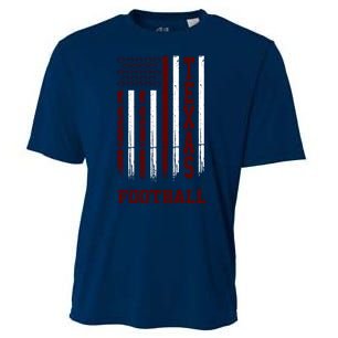 Texas Football Fan American Flag Cooling Performance Crew T-Shirt
