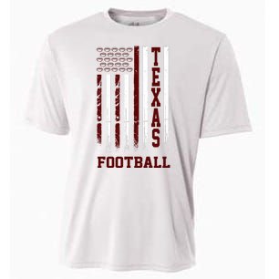 Texas Football Fan American Flag Cooling Performance Crew T-Shirt