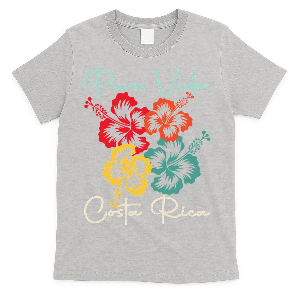 Tropical Flower Family Vacation Costa Rica Beach Pura Vida T-Shirt