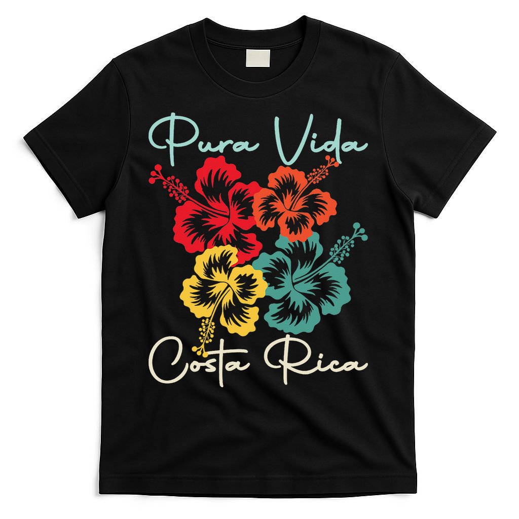 Tropical Flower Family Vacation Costa Rica Beach Pura Vida T-Shirt
