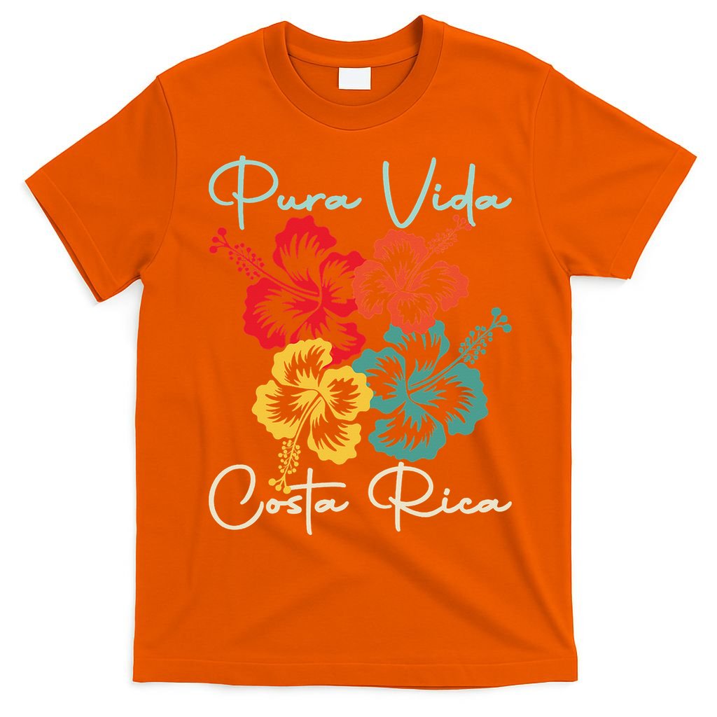 Tropical Flower Family Vacation Costa Rica Beach Pura Vida T-Shirt