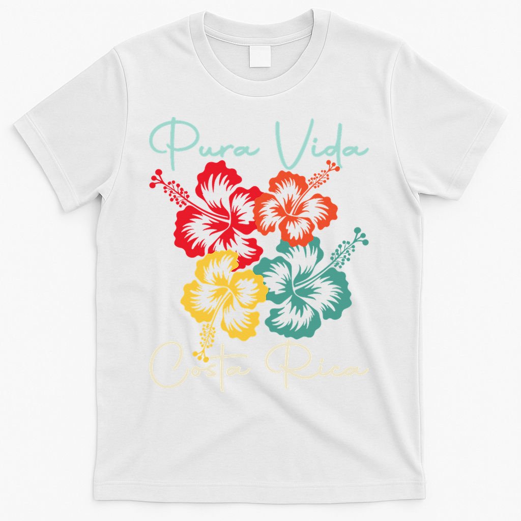 Tropical Flower Family Vacation Costa Rica Beach Pura Vida T-Shirt