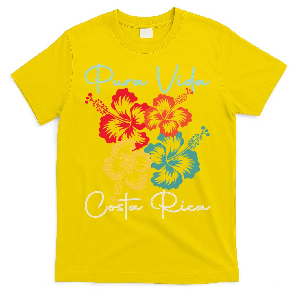 Tropical Flower Family Vacation Costa Rica Beach Pura Vida T-Shirt