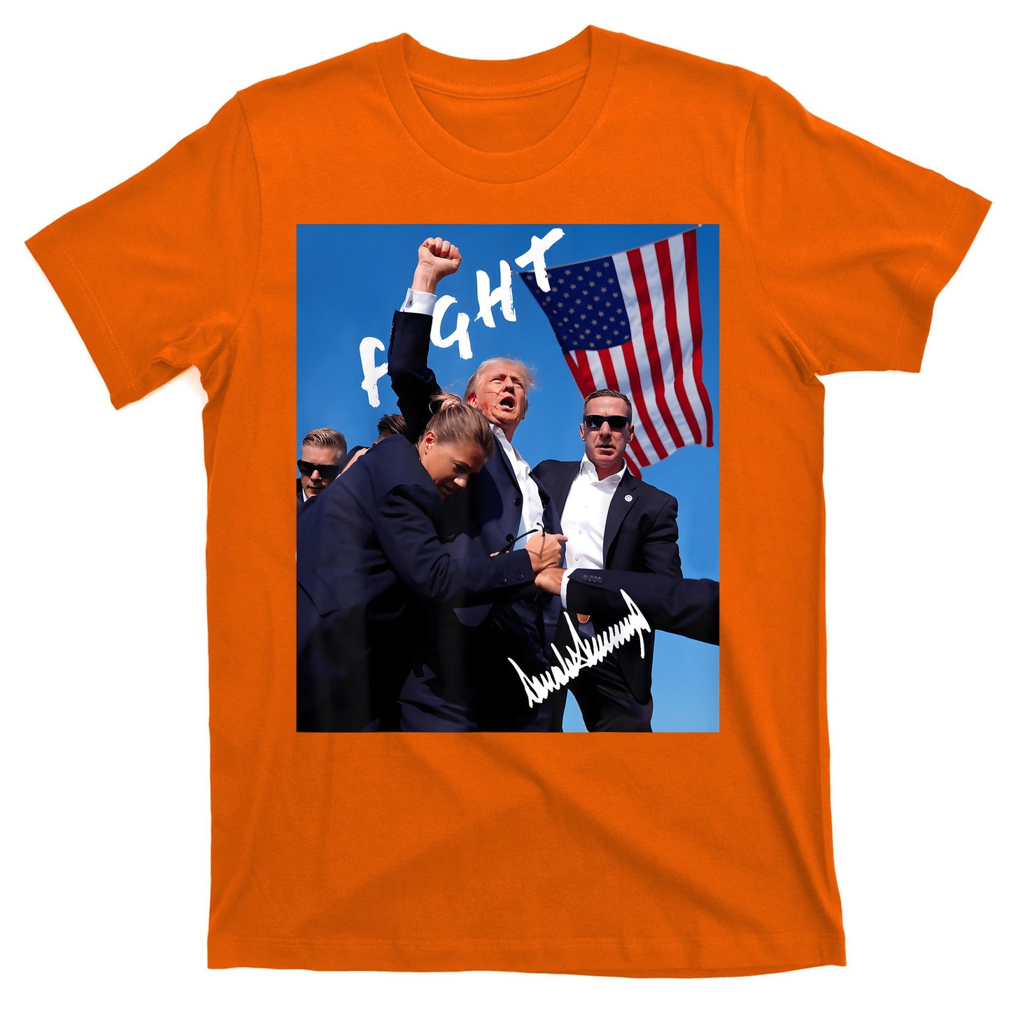 Trump Fight With Fist In Air Facsimile Signature T-Shirt