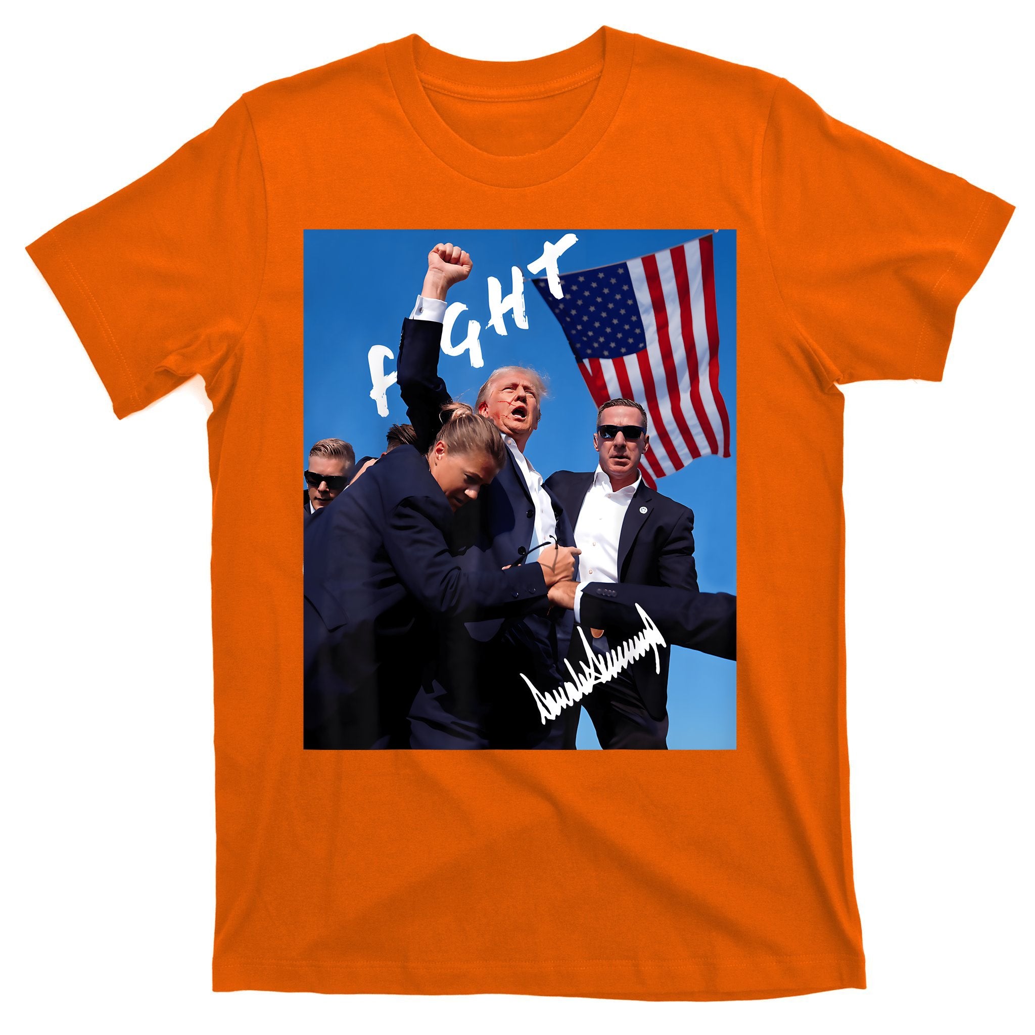 Trump Fight With Fist In Air Facsimile Signature T-Shirt