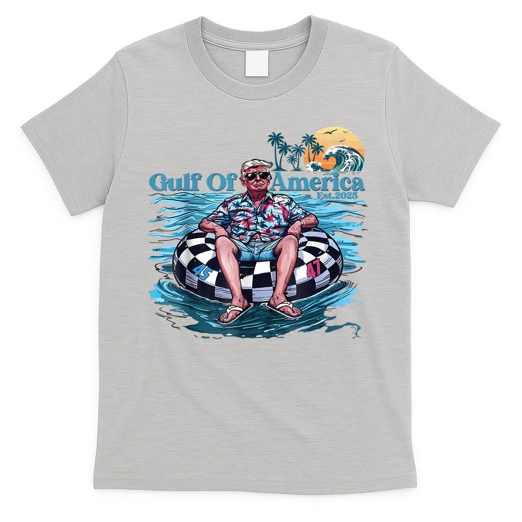 Trump Gulf Of Us America Est 2025 Retro Vintage Sunset T-Shirt