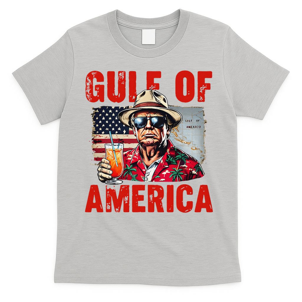 Trump Gulf Of Usa America Funny Gulf Of Mexico Usa Flag Map T-Shirt