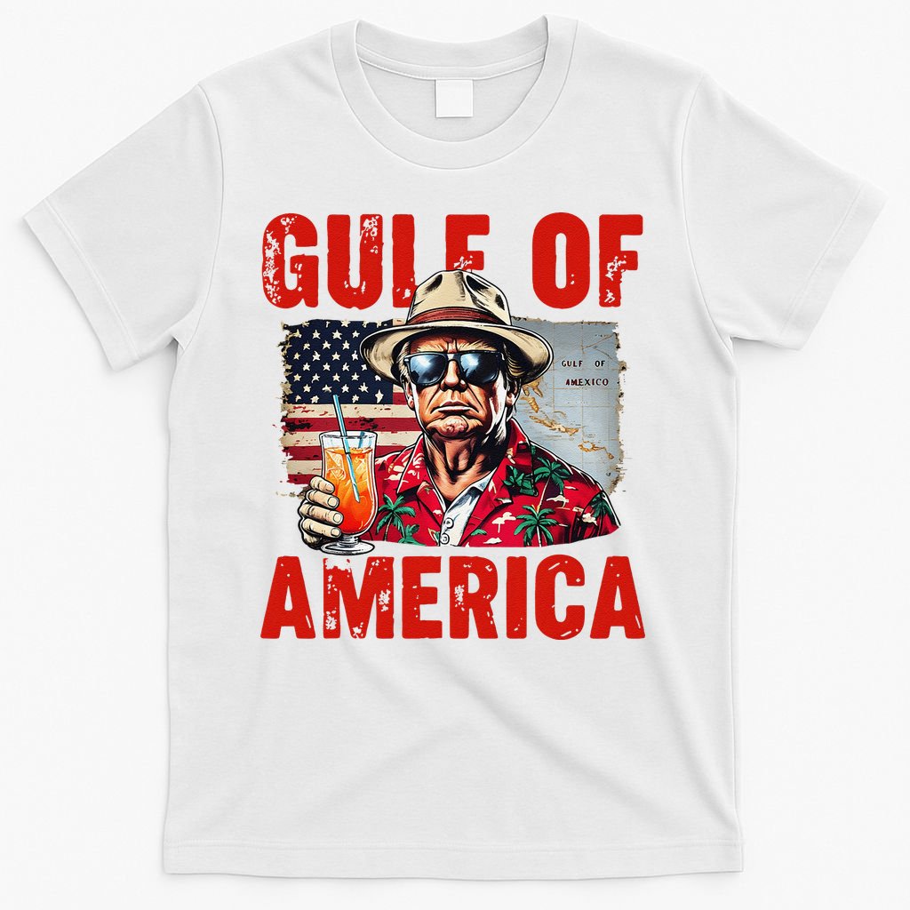Trump Gulf Of Usa America Funny Gulf Of Mexico Usa Flag Map T-Shirt