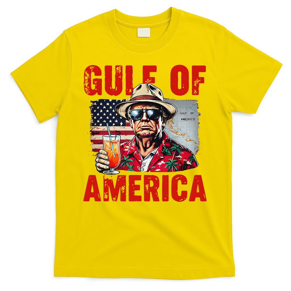 Trump Gulf Of Usa America Funny Gulf Of Mexico Usa Flag Map T-Shirt