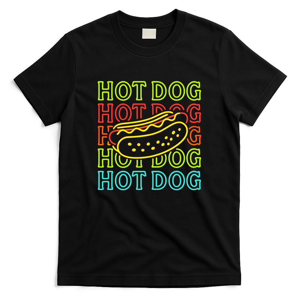 Trending Hot Dog Fashion Neon Design T-Shirt