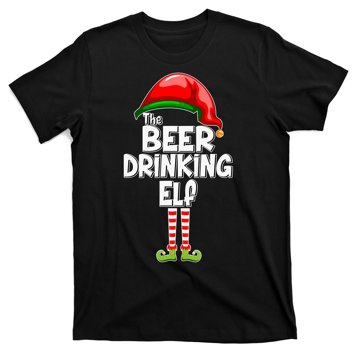 The Beer Drinking Elf Family Matching Christmas T-Shirt