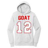The Goat #12 Jersey 5 Time Champ New England Football Women's Pullover Hoodie