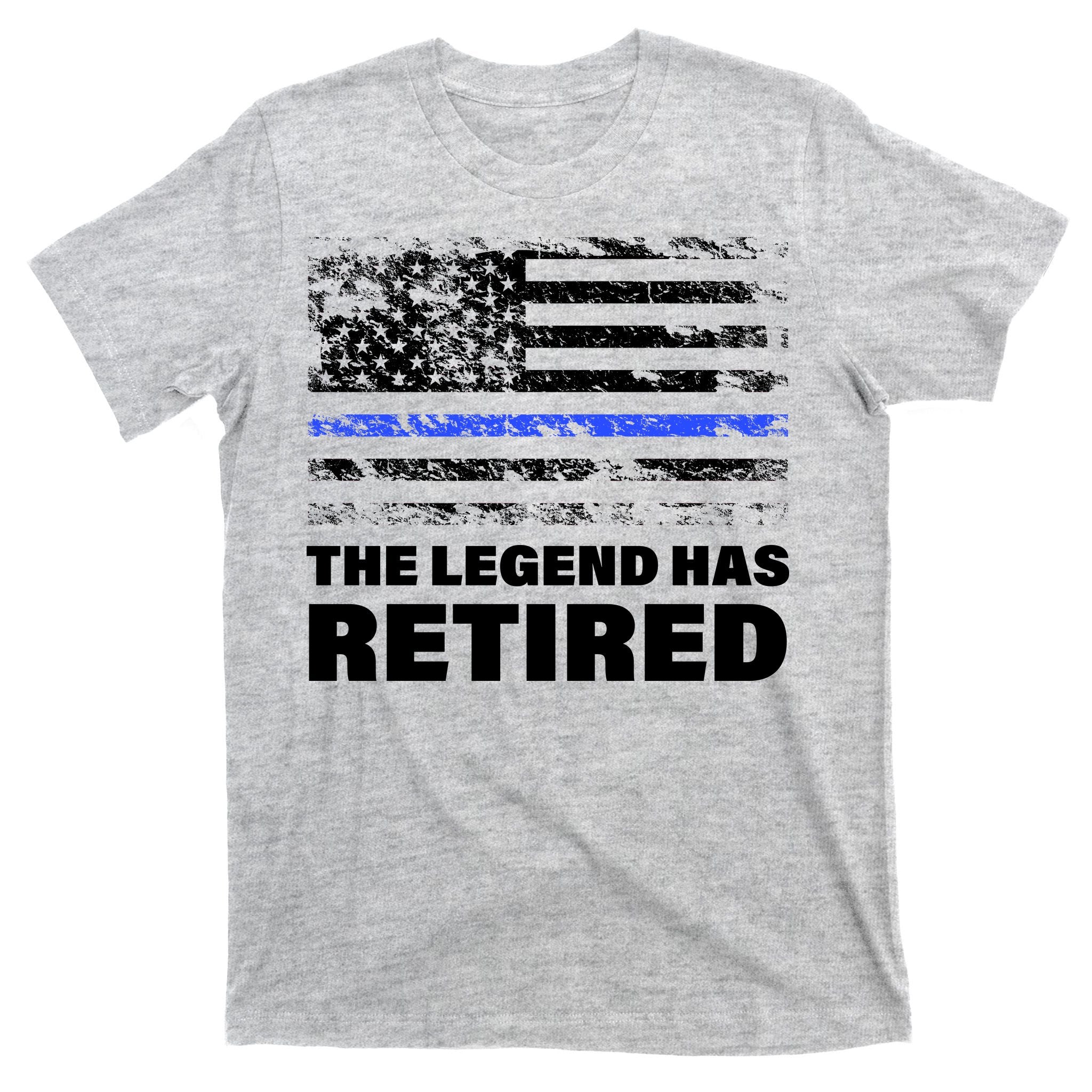 The Legend Has Retired Blue Thin Line T-Shirt