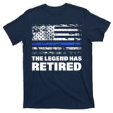 The Legend Has Retired Blue Thin Line T-Shirt