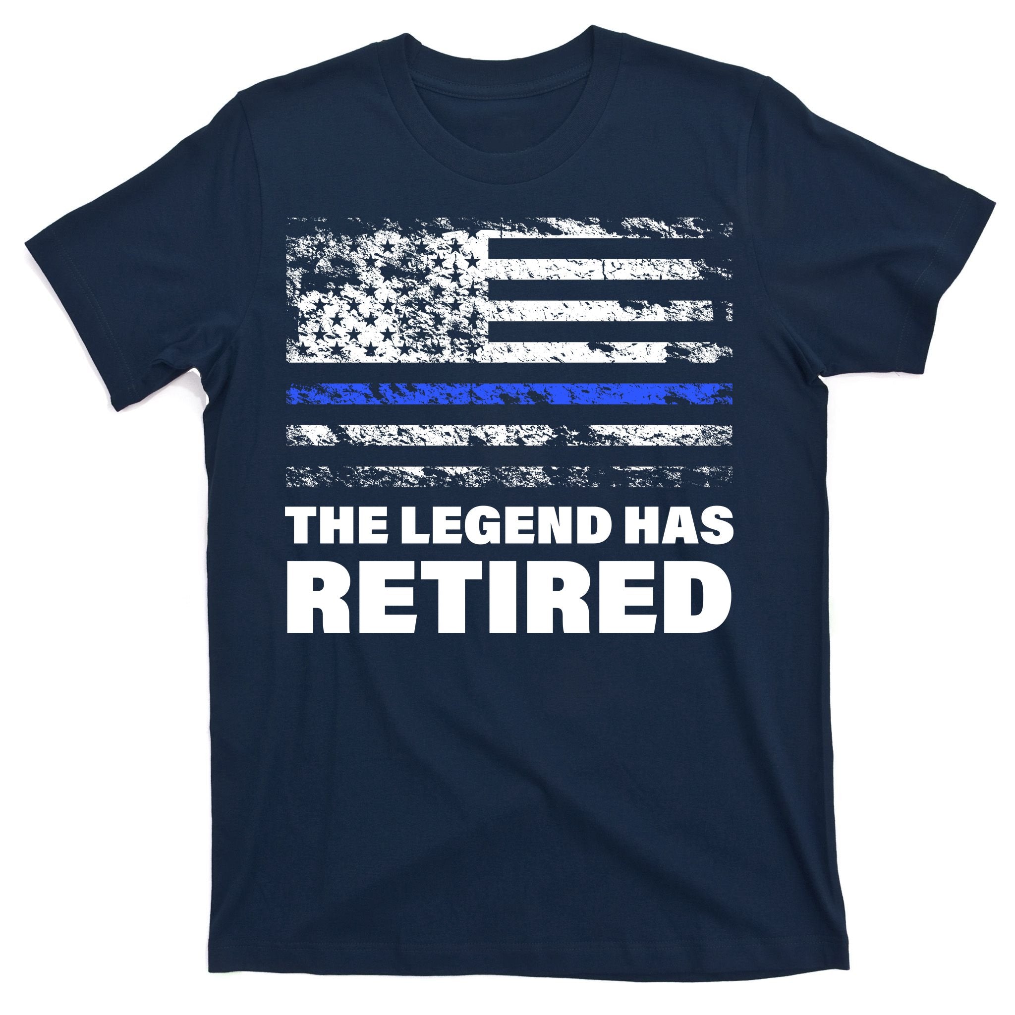 The Legend Has Retired Blue Thin Line T-Shirt