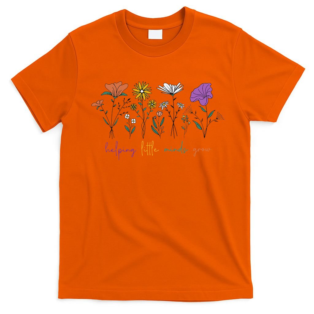 Teacher Helping Little Minds Grow Back To School Wildflower T-Shirt
