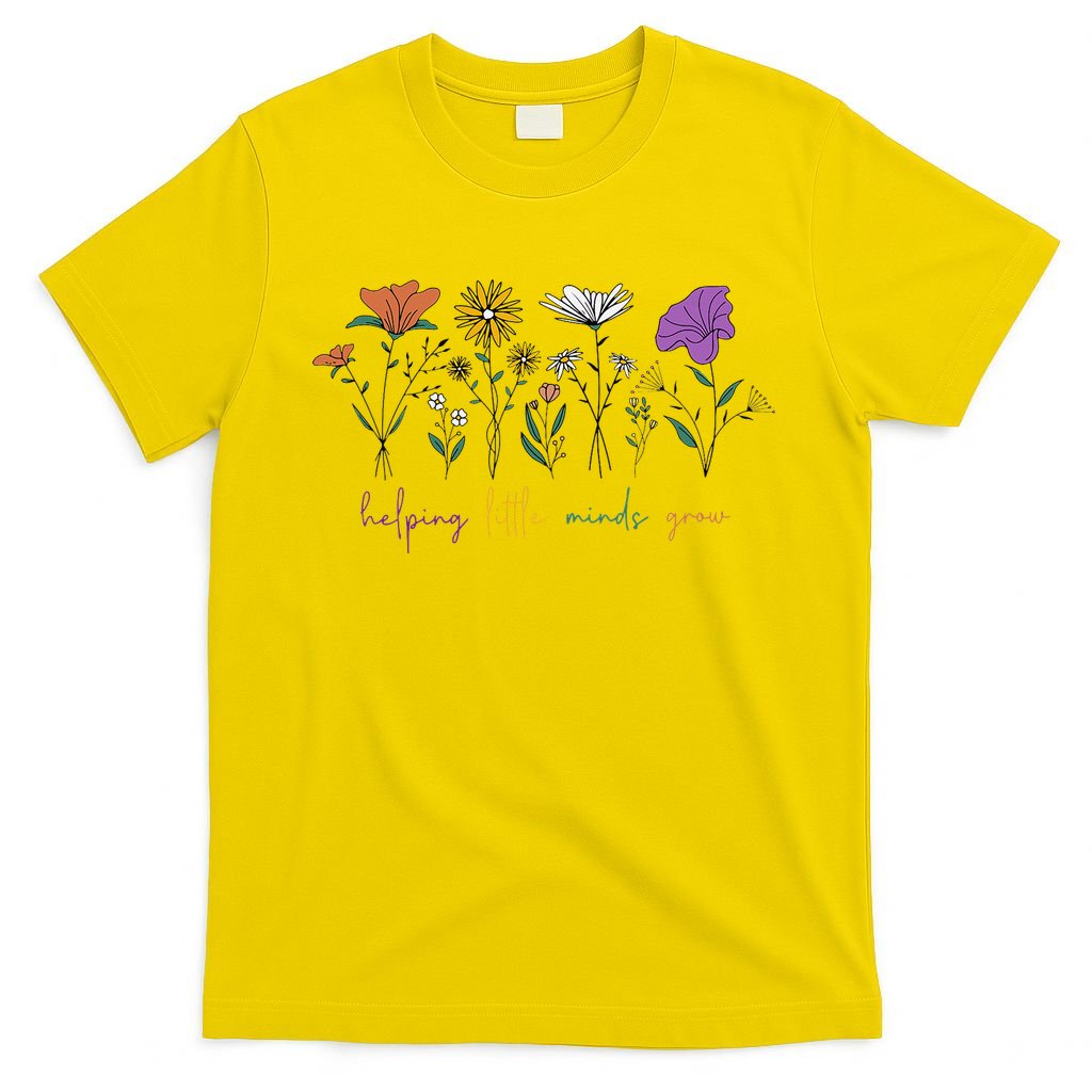 Teacher Helping Little Minds Grow Back To School Wildflower T-Shirt
