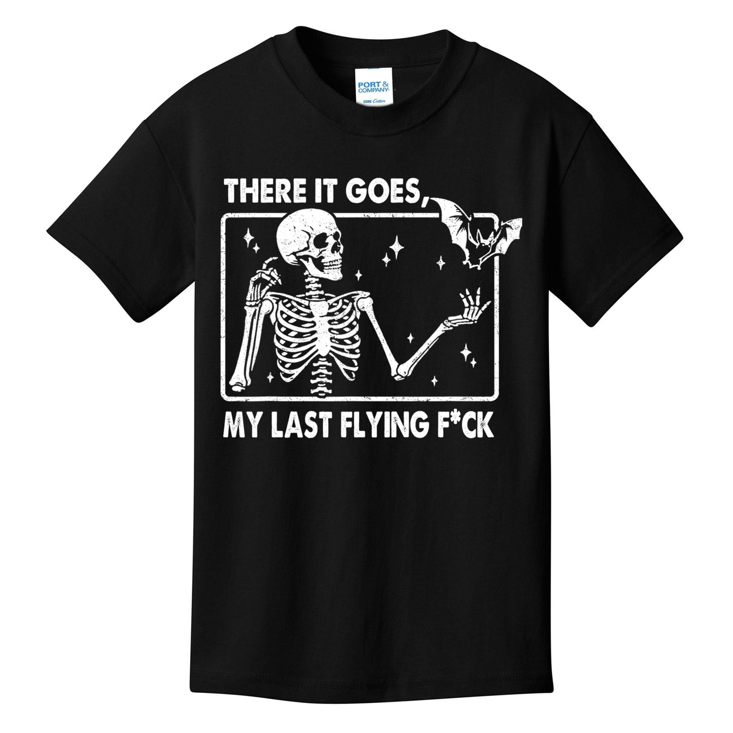 There It Goes My Last Flying F Skeletons Funny Halloween Kids T-Shirt