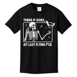 There It Goes My Last Flying F Skeletons Funny Halloween Kids T-Shirt
