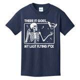 There It Goes My Last Flying F Skeletons Funny Halloween Kids T-Shirt