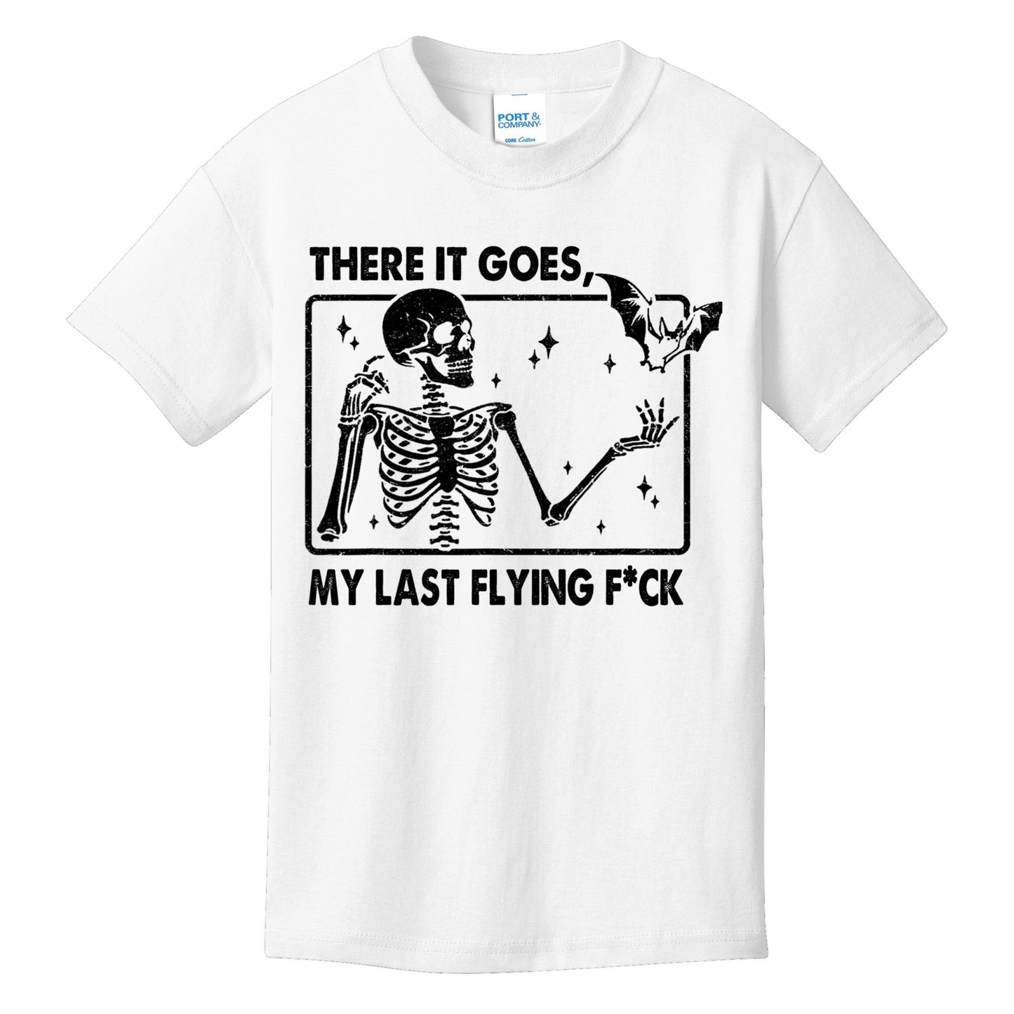 There It Goes My Last Flying F Skeletons Funny Halloween Kids T-Shirt
