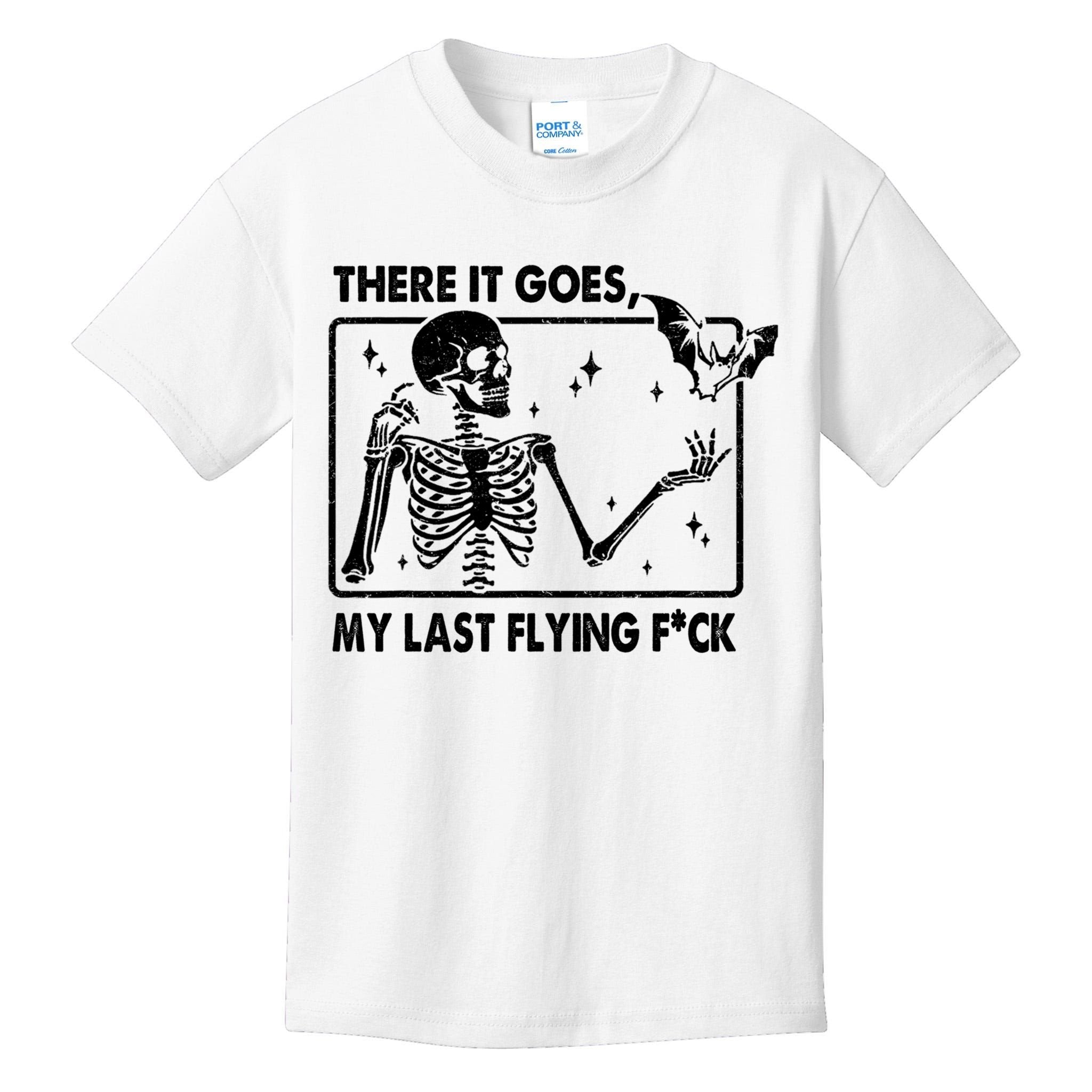 There It Goes My Last Flying F Skeletons Funny Halloween Kids T-Shirt