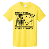 There It Goes My Last Flying F Skeletons Funny Halloween Kids T-Shirt