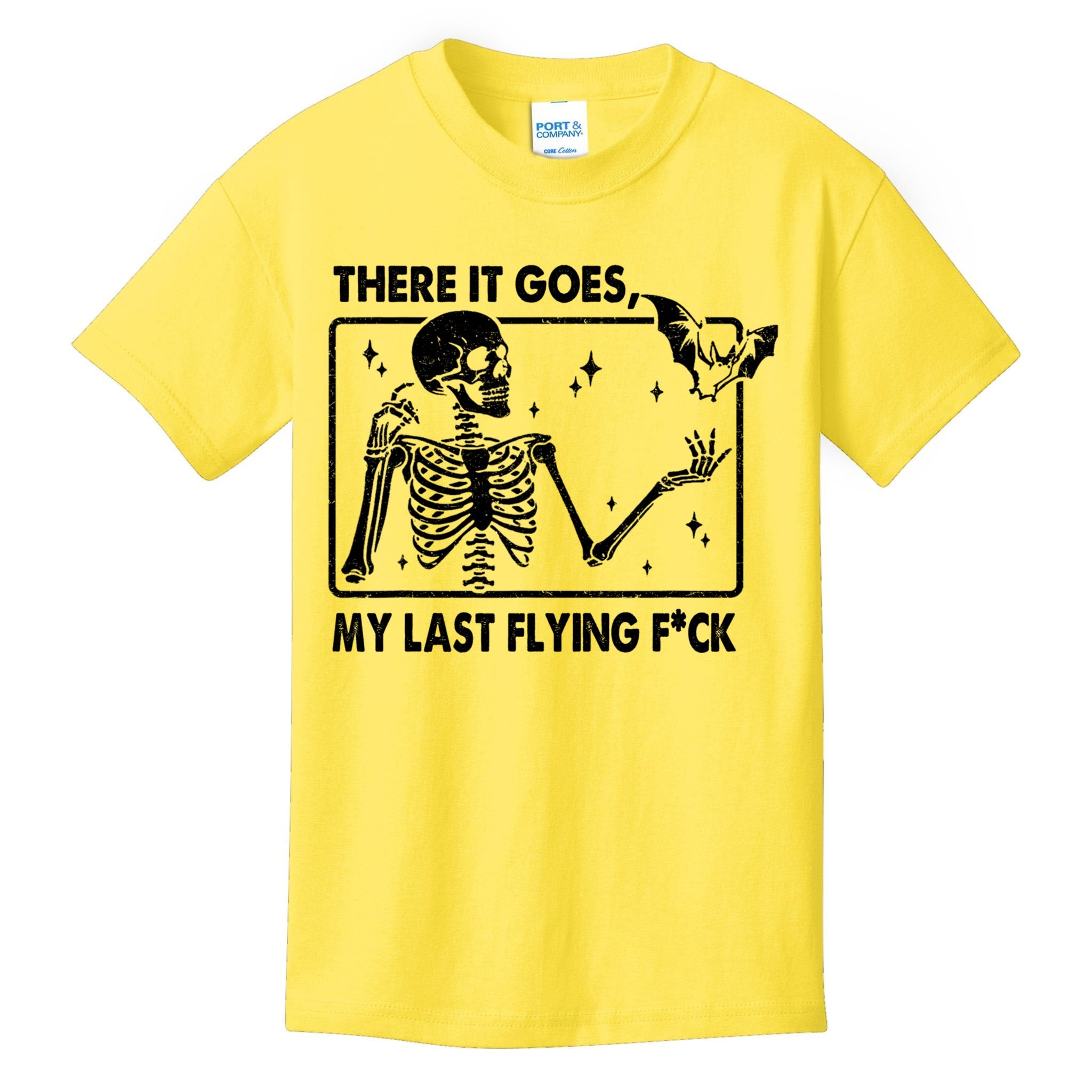 There It Goes My Last Flying F Skeletons Funny Halloween Kids T-Shirt
