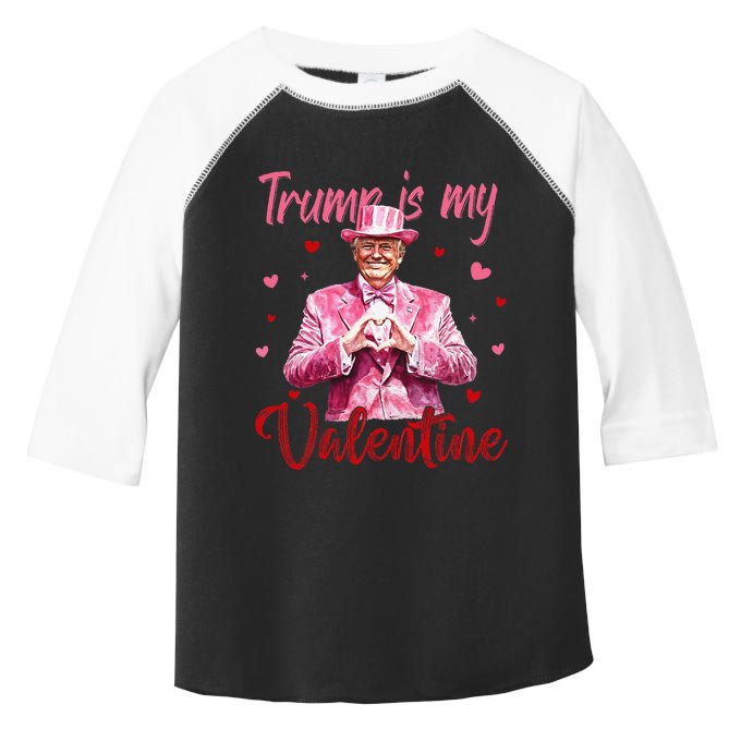 Trump Is My Valentine Heart Funny Trump Lover Supporter Toddler Fine Jersey T-Shirt