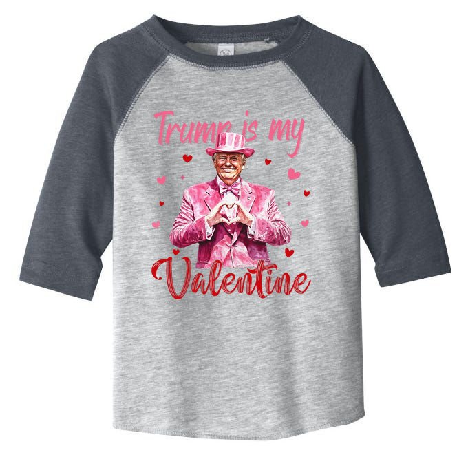 Trump Is My Valentine Heart Funny Trump Lover Supporter Toddler Fine Jersey T-Shirt