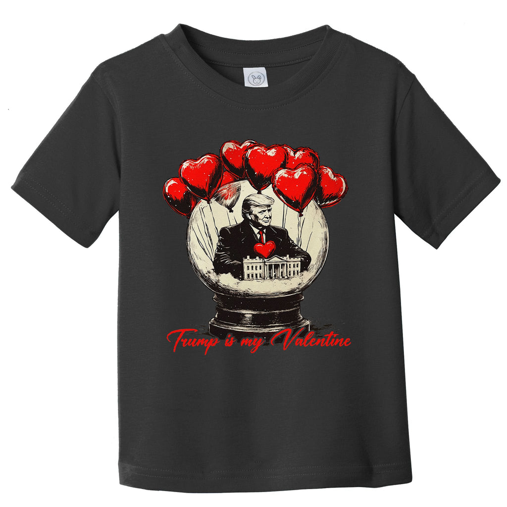 Trump Is My Valentine Retro Valentine Snow Globe White Heart Toddler T-Shirt