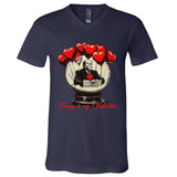 Trump Is My Valentine Retro Valentine Snow Globe White Heart V-Neck T-Shirt