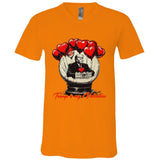 Trump Is My Valentine Retro Valentine Snow Globe White Heart V-Neck T-Shirt