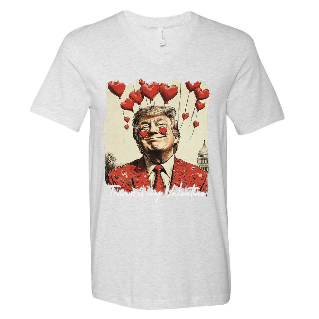 Trump Is My Valentine Funny Trump Valentine Retro Trump 2025 V-Neck T-Shirt