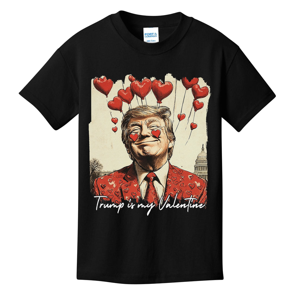 Trump Is My Valentine Funny Trump Valentine Retro Trump 2025 Kids T-Shirt