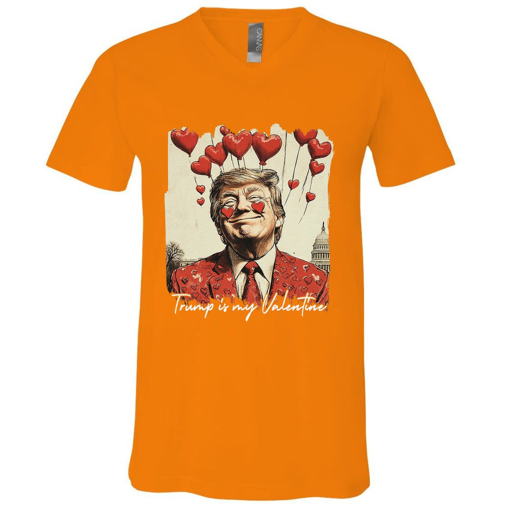 Trump Is My Valentine Funny Trump Valentine Retro Trump 2025 V-Neck T-Shirt
