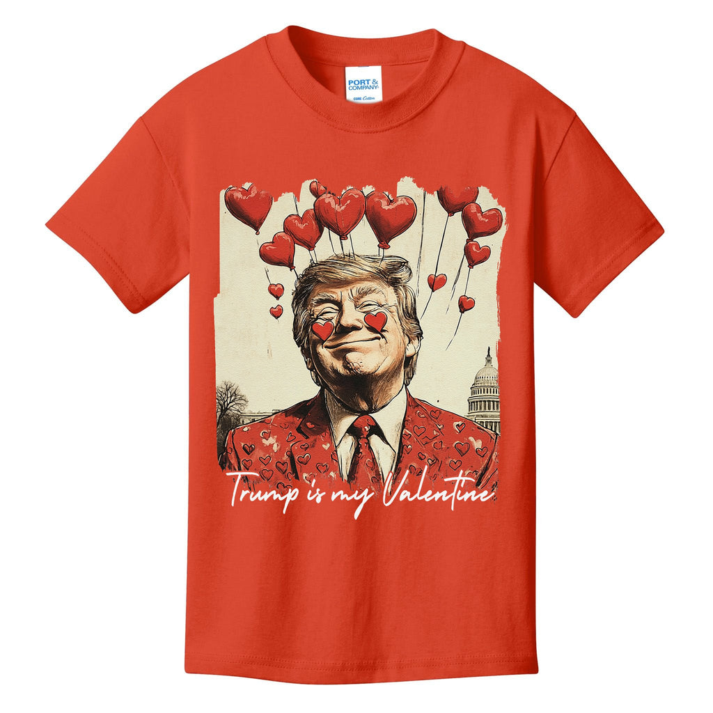 Trump Is My Valentine Funny Trump Valentine Retro Trump 2025 Kids T-Shirt