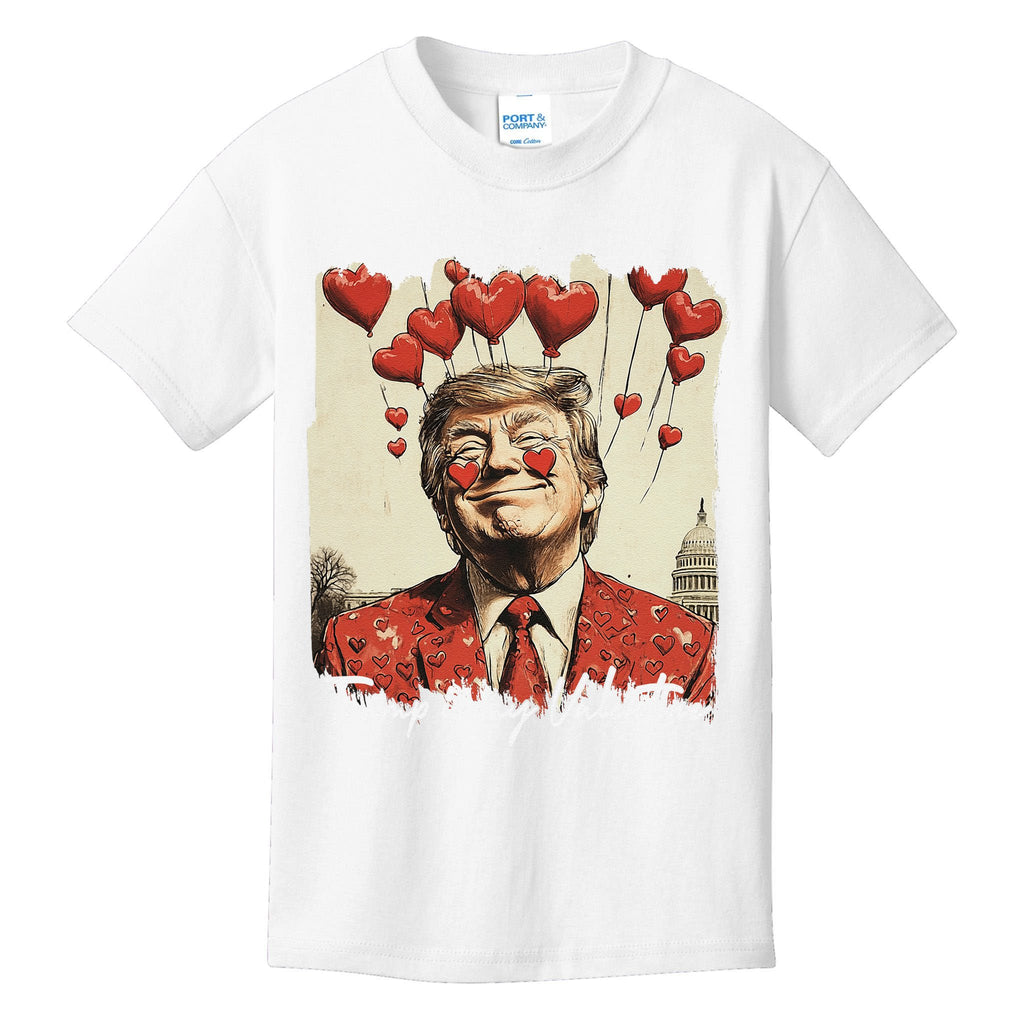 Trump Is My Valentine Funny Trump Valentine Retro Trump 2025 Kids T-Shirt
