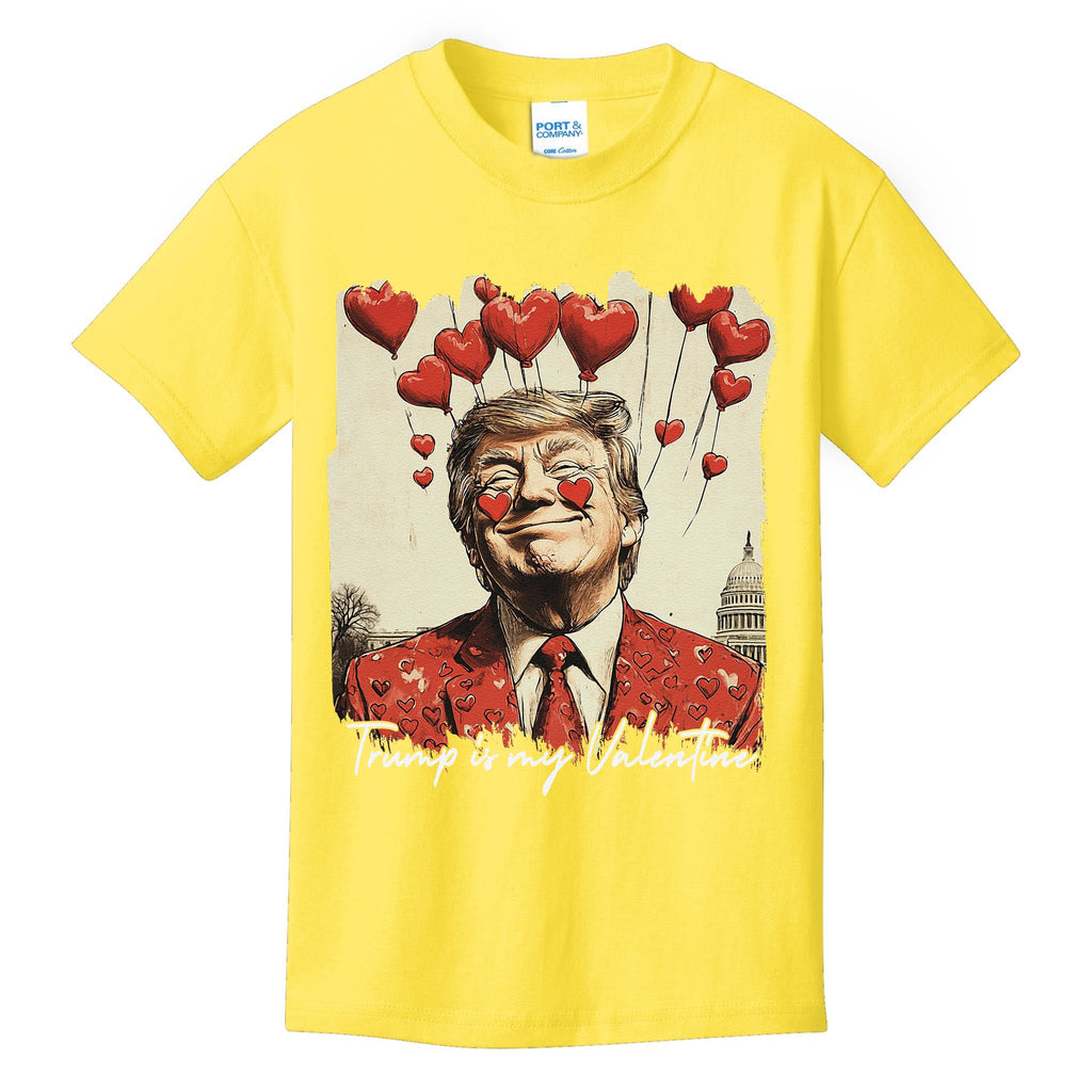 Trump Is My Valentine Funny Trump Valentine Retro Trump 2025 Kids T-Shirt