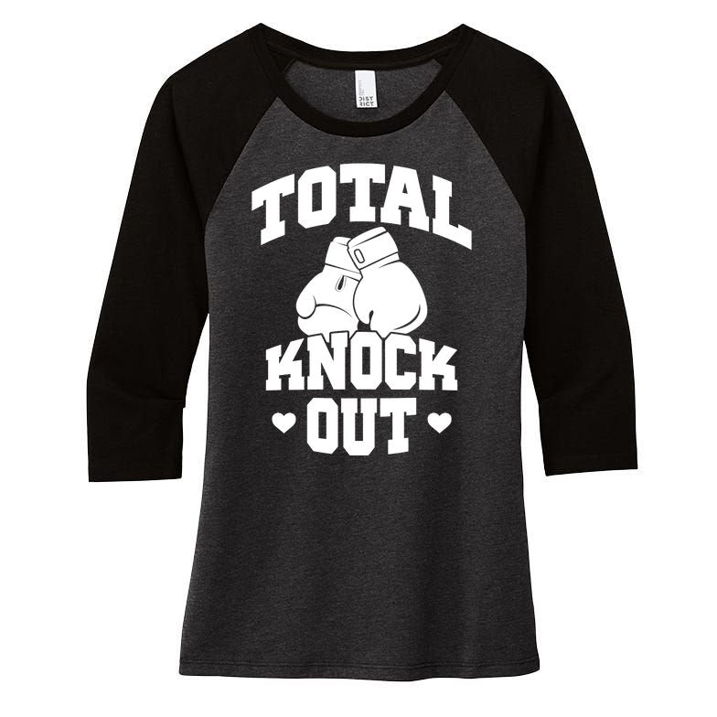 Total Knock Out Boxing Cute Gift Women's Tri-Blend 3/4-Sleeve Raglan Shirt