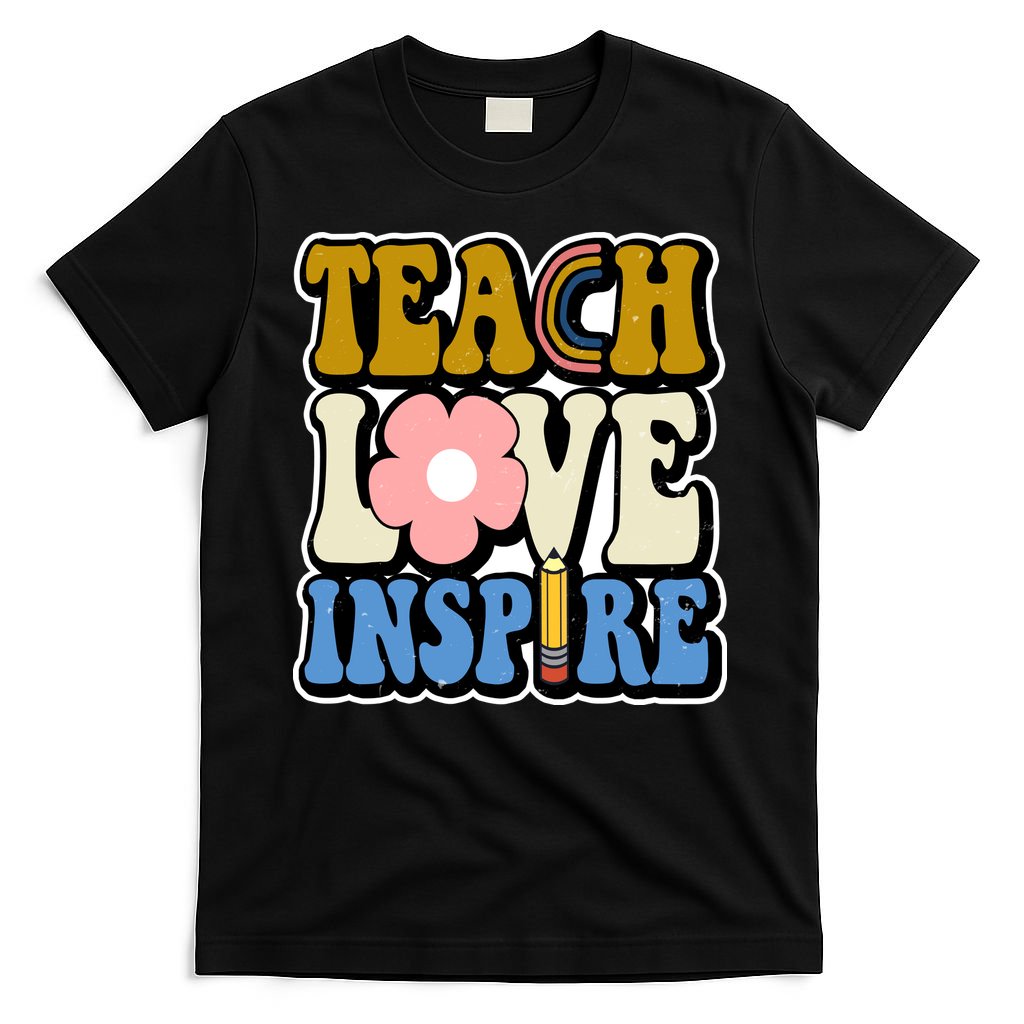 Teach Love Inspire Retro Gift For Teacher T-Shirt