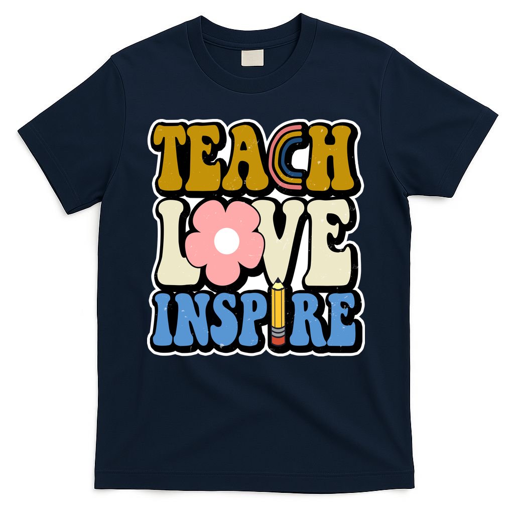 Teach Love Inspire Retro Gift For Teacher T-Shirt