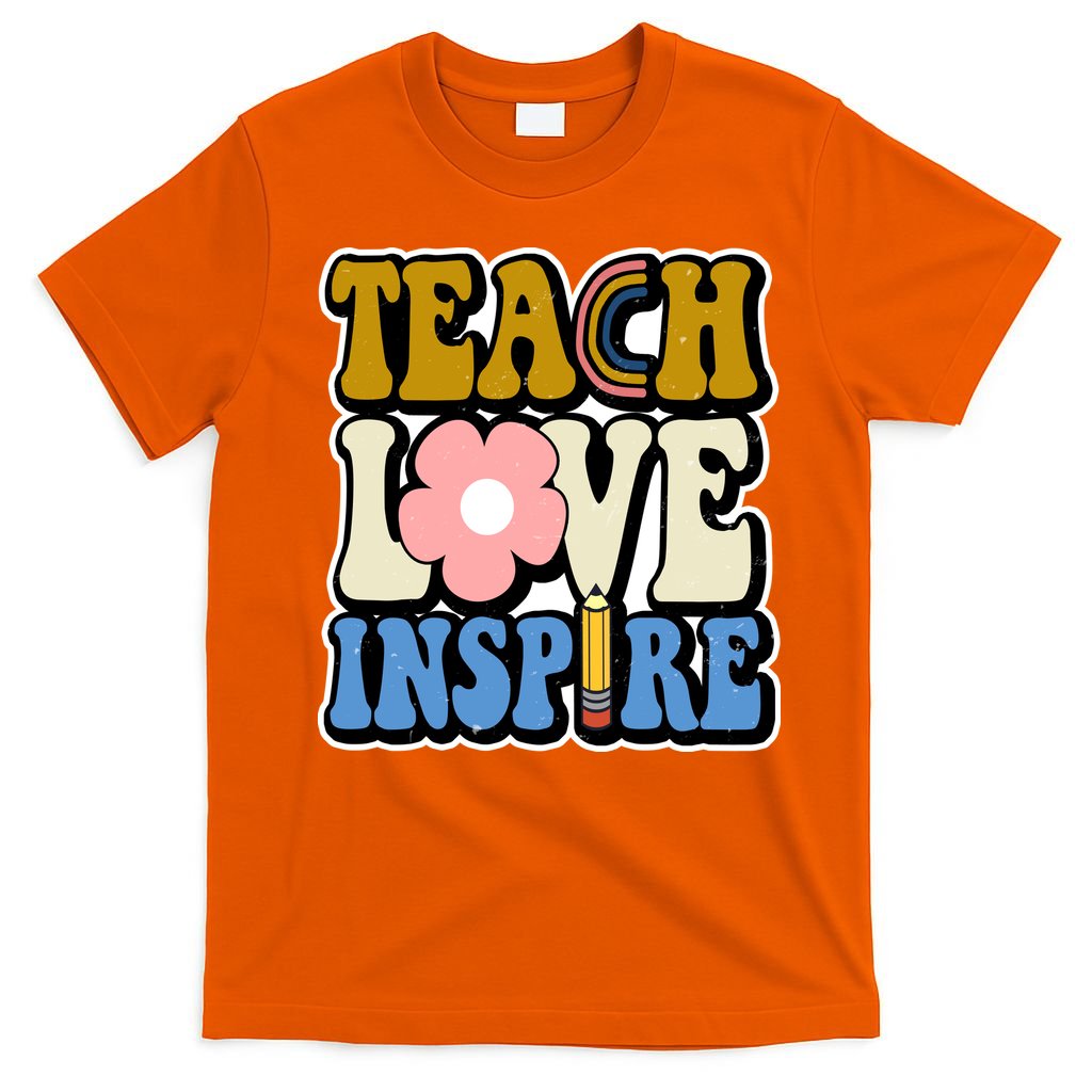 Teach Love Inspire Retro Gift For Teacher T-Shirt
