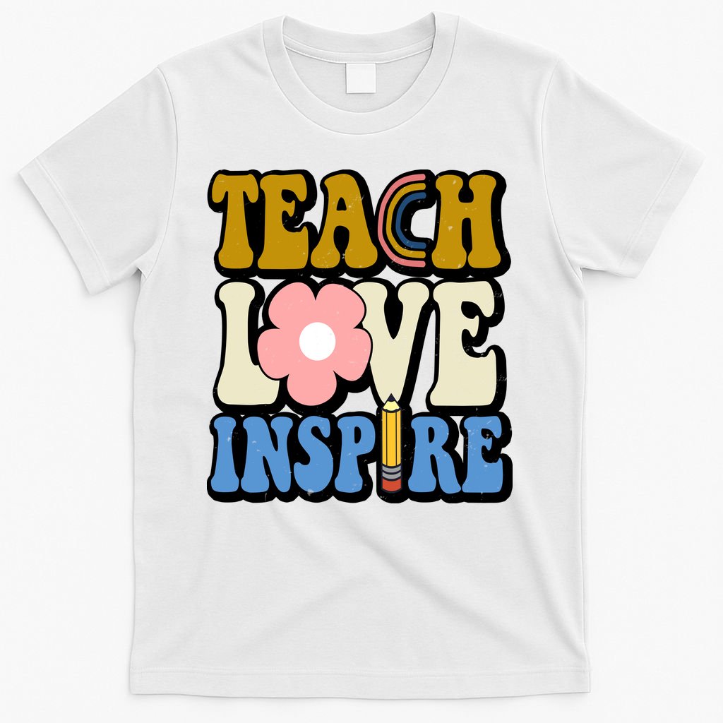 Teach Love Inspire Retro Gift For Teacher T-Shirt