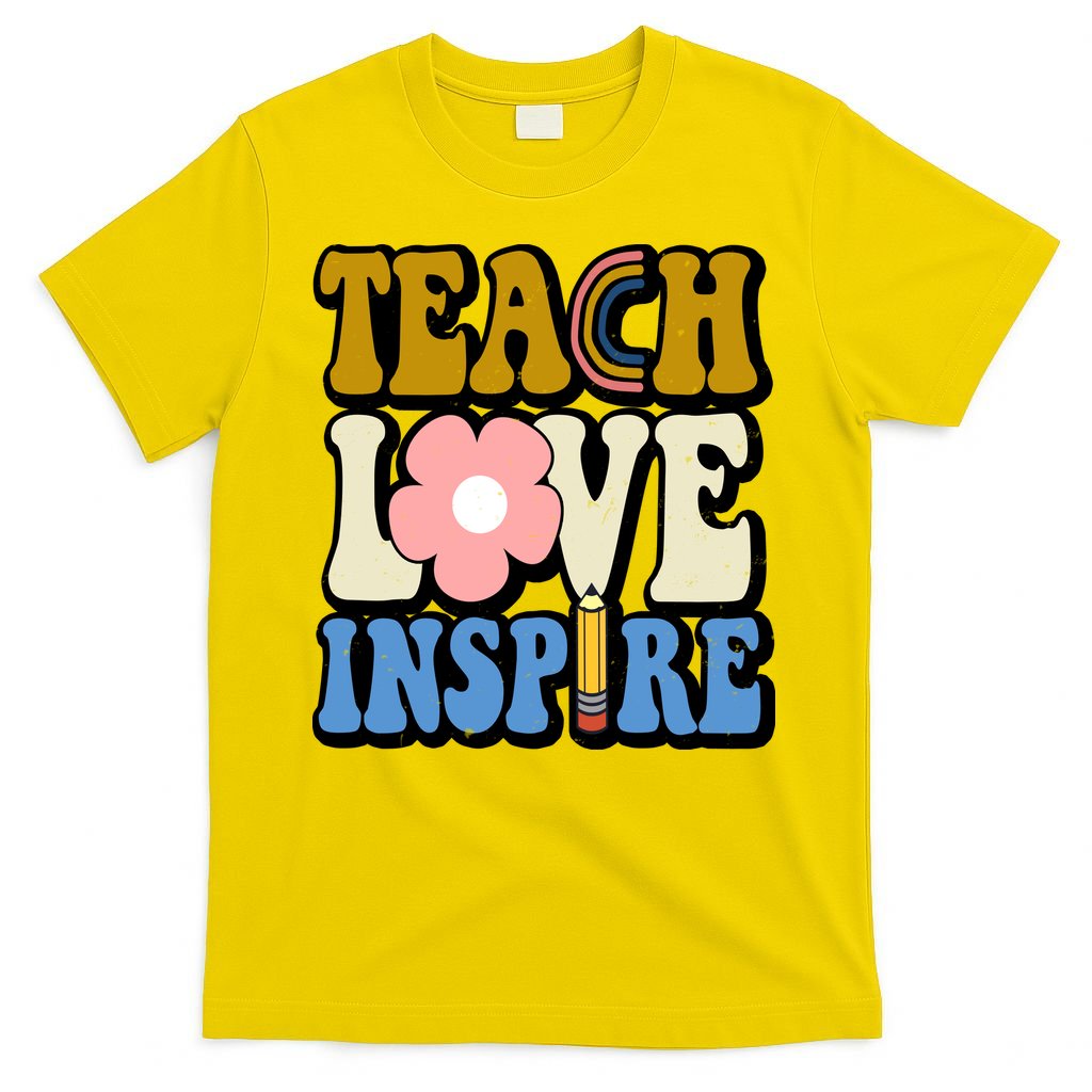 Teach Love Inspire Retro Gift For Teacher T-Shirt