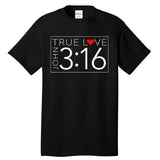 True Love John 3 16 ValentineS Day Ch Ristian Tall T-Shirt